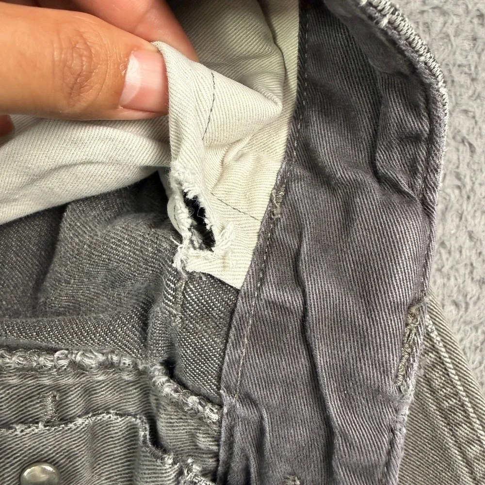 RRL Ralph Lauren Jeans Mens 32x30 Gray Denim Distressed 13 Star Donut Buttons